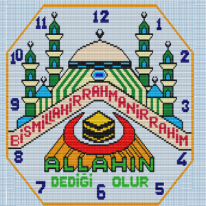 Cami Desenli Hapishane İşi Saat Çizim Projesi