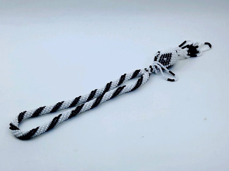 Siyah Beyaz Örme Efe Boy Sallama - Görsel 3