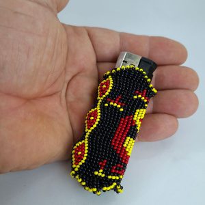 Sarı kırmızı  Boncuklu Çakmak kılıfı