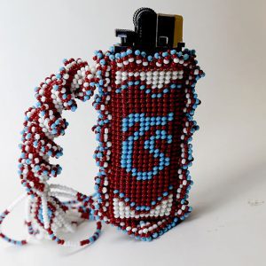 Bordo mavili  Boncuklu Çakmak kılıfı