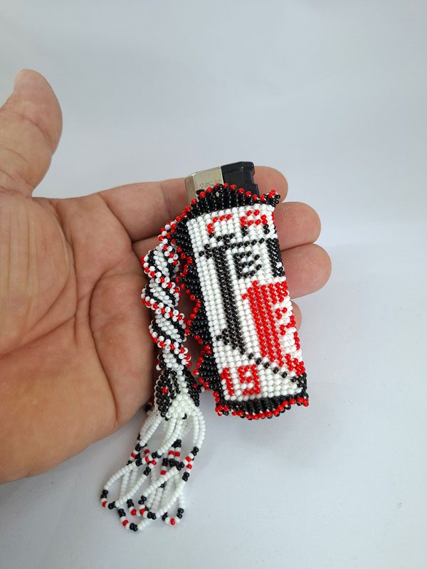 Çarşı Siyah Beyaz Boncuklu  Çakmak Kılıfı