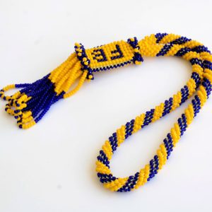 Cezaevi İşi El Örmesi Sarı Lacivert Sallama Tesbih