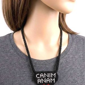 Canım Anam Yazılı El Yapımı Muska Kolye