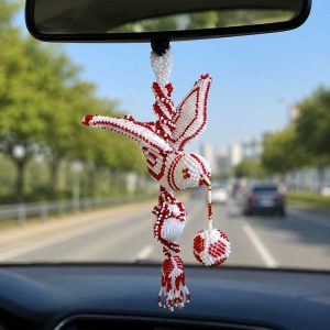 Cezaevi İşi Örgü Kuş Araç Dikiz Aynası Süsü